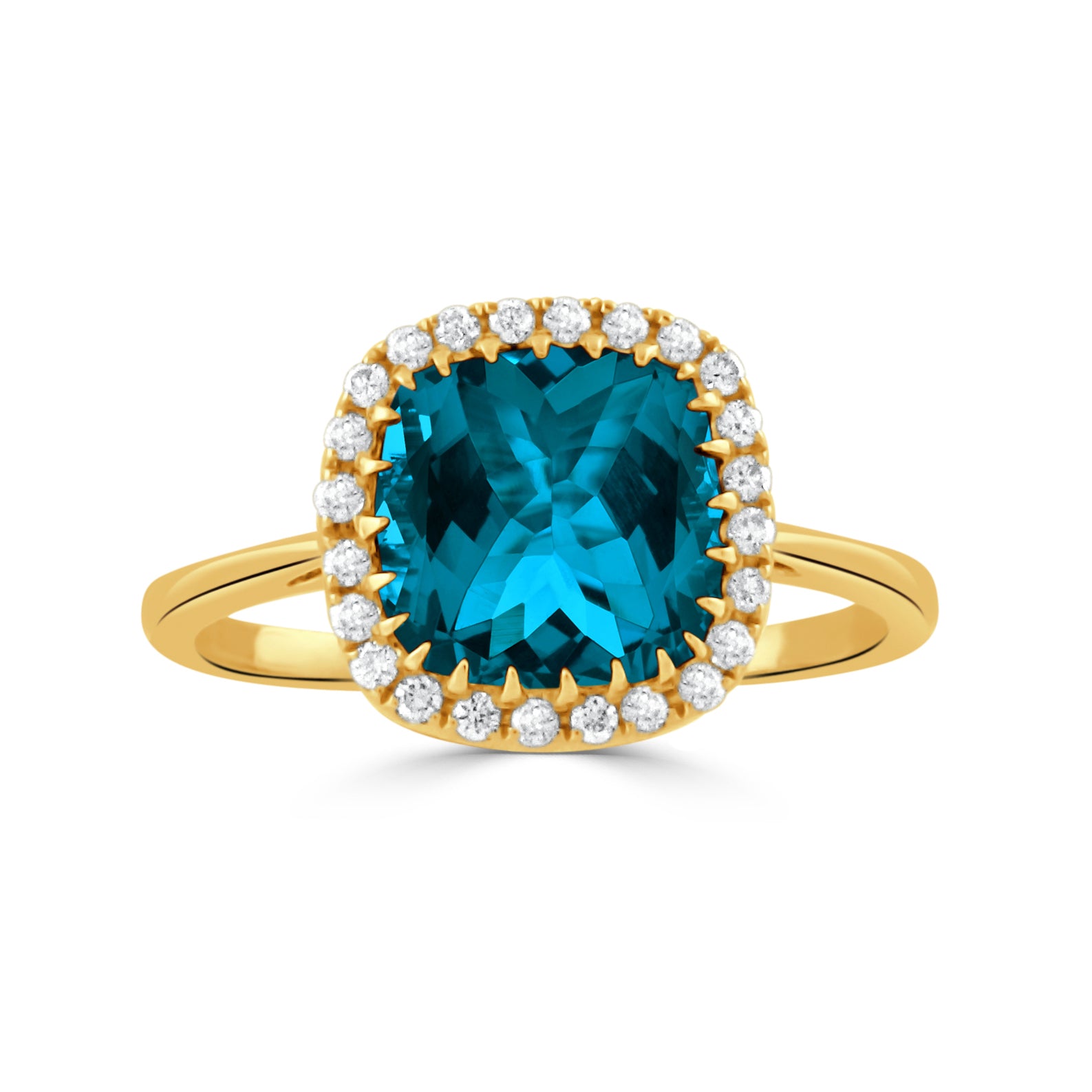 18K Diamond Ring with London Blue Topaz – Cherry Pick Diamonds Clayton St. Louis MO