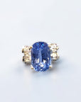 Sapphire Desire 3.31ct natural cornflower blue elongated cushion sapphire 18k white gold ring – Cherry Pick Diamonds St. Louis Missouri