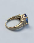 Sapphire Desire side view natural cornflower blue sapphire diamond white gold ring – Cherry Pick Diamonds St. Louis MO fine jewelry