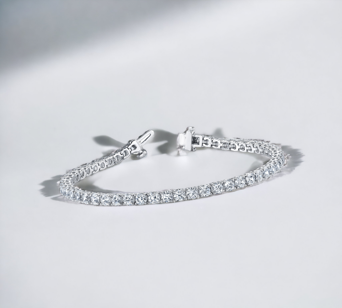 Firenze Tennis Bracelet 14K White Gold 8ct Natural Round Brilliant Diamonds – Cherry Pick Diamonds Clayton St. Louis MO