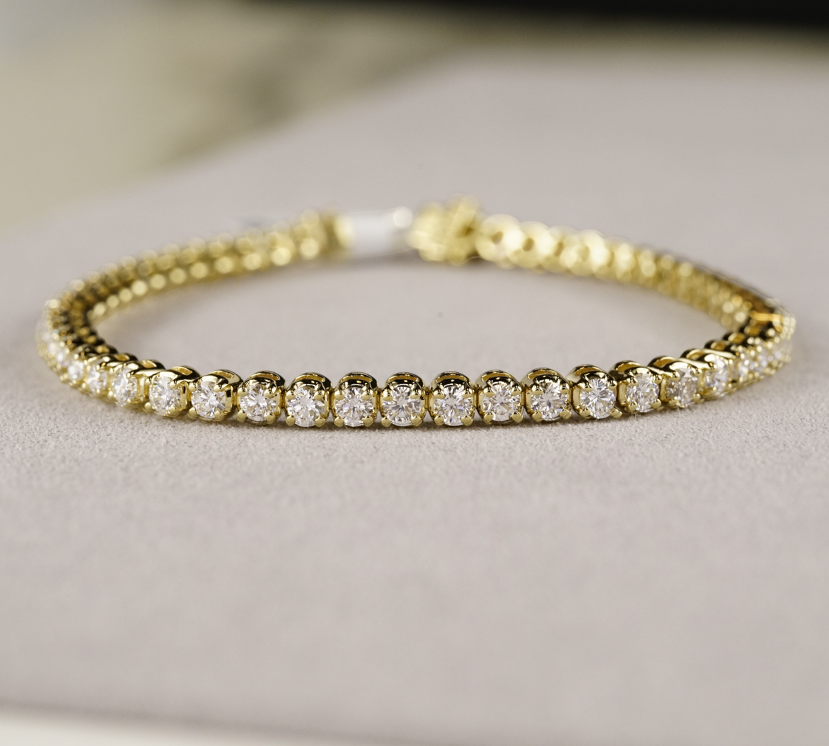 Firenze Buttercup Yellow Gold 14K 9ct Natural Round Brilliant Diamond Tennis Bracelet – Cherry Pick Diamonds Clayton St. Louis MO