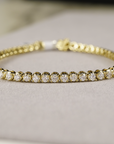 Firenze Buttercup Yellow Gold 14K 9ct Natural Round Brilliant Diamond Tennis Bracelet – Cherry Pick Diamonds Clayton St. Louis MO
