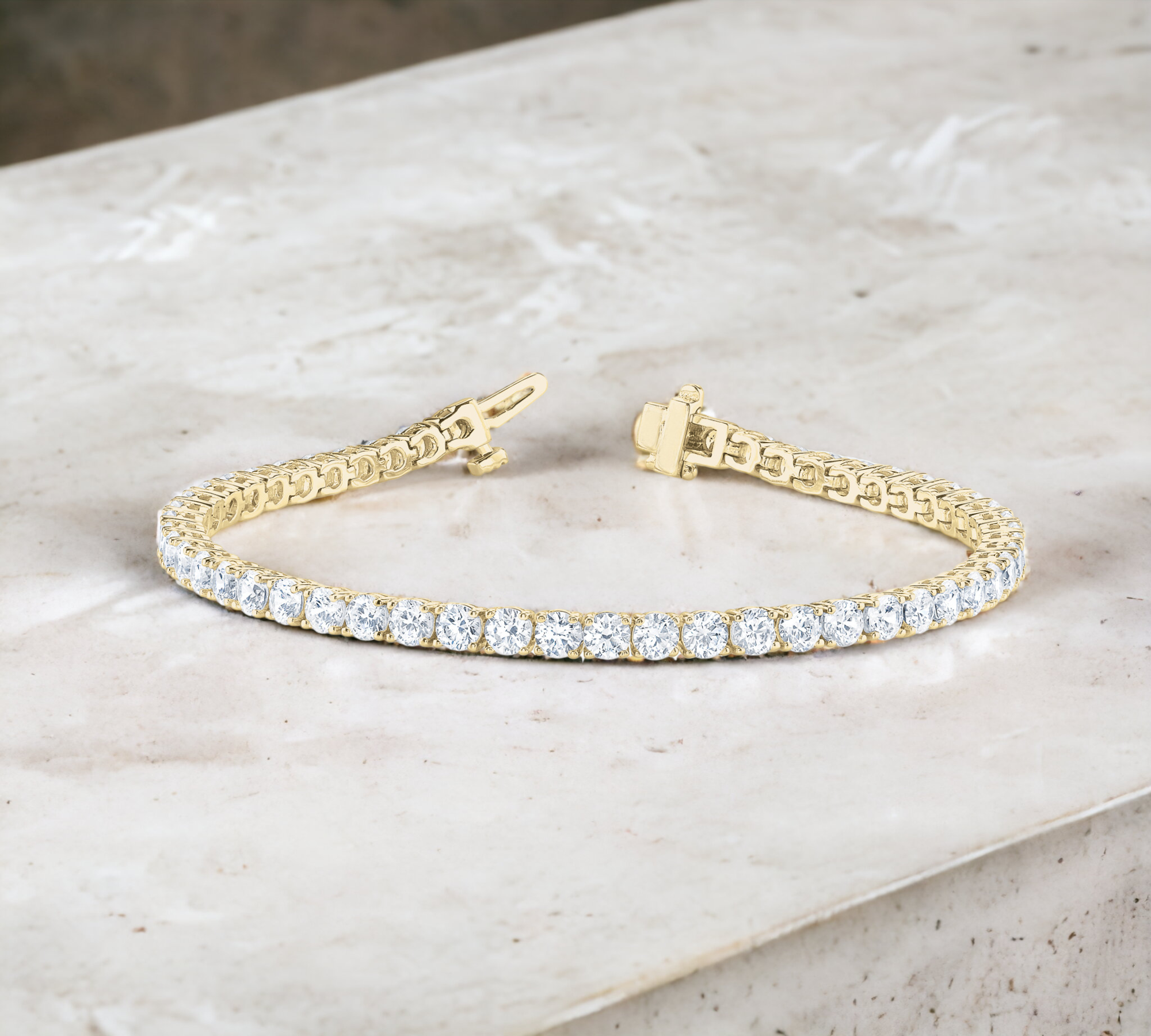Firenze Tennis Bracelet 18K Yellow Gold 12.29ct Natural Round Brilliant Diamonds – Cherry Pick Diamonds Clayton St. Louis MO