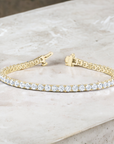 Firenze Tennis Bracelet 18K Yellow Gold 12.29ct Natural Round Brilliant Diamonds – Cherry Pick Diamonds Clayton St. Louis MO