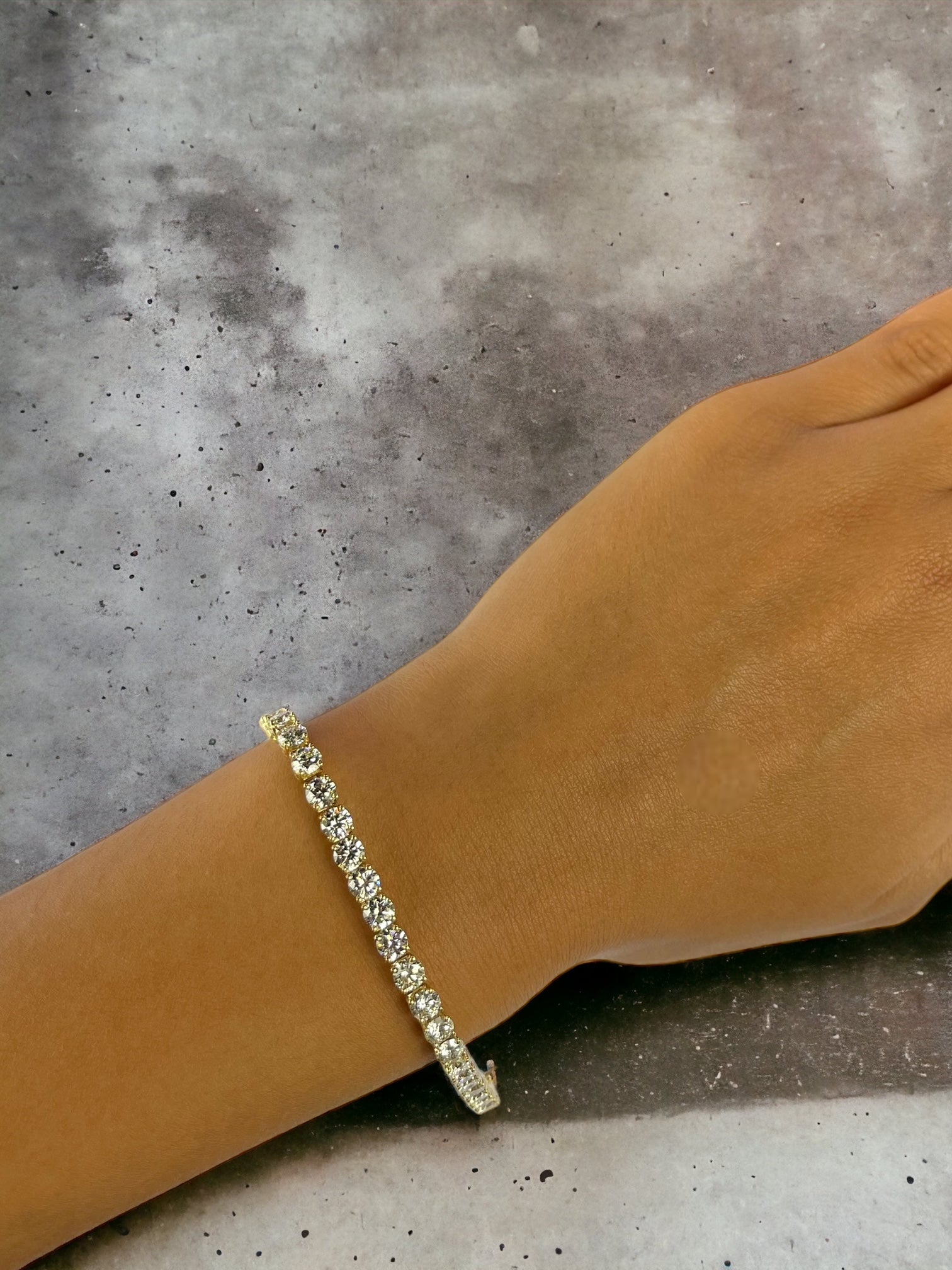 18K Yellow Gold Natural Diamond Tennis Bracelet Shared Prong 12ct – Cherry Pick Diamonds St. Louis MO