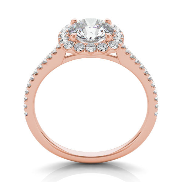 Milan 14K rose gold halo engagement ring setting for old European cut diamond – Cherry Pick Diamonds Clayton MO