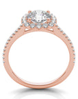 Milan 14K rose gold halo engagement ring setting for old European cut diamond – Cherry Pick Diamonds Clayton MO
