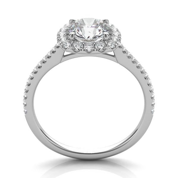 Milan 14K white gold halo engagement ring setting only – Cherry Pick Diamonds Clayton MO