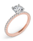 Rome RG engagement ring natural diamond close-up, rose gold setting – Cherry Pick Diamonds St. Louis MO