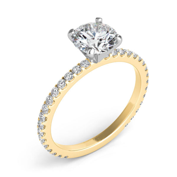 Rome YG engagement ring natural diamond close-up, yellow gold setting – Cherry Pick Diamonds St. Louis MO