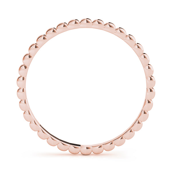 Soho Rose Gold 14K Beaded Band Side View – Cherry Pick Diamonds St. Louis MO