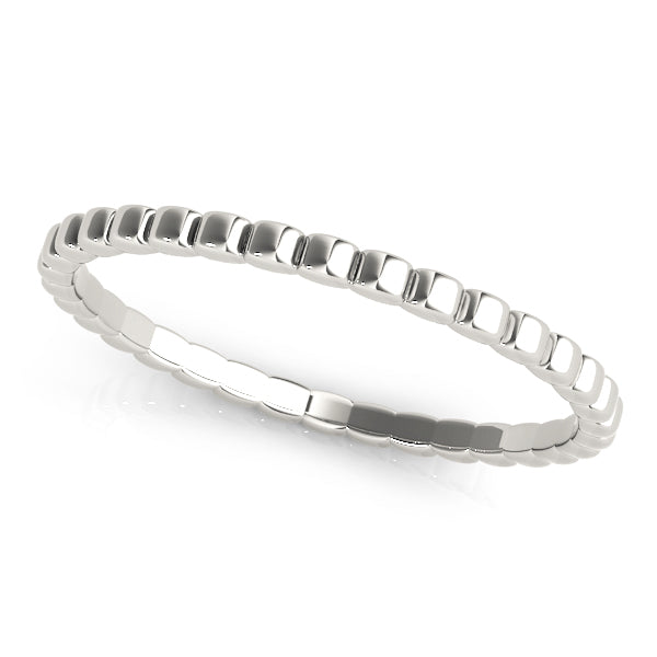 Soho White Gold Beaded Band Close-Up 2mm – Cherry Pick Diamonds Clayton MO