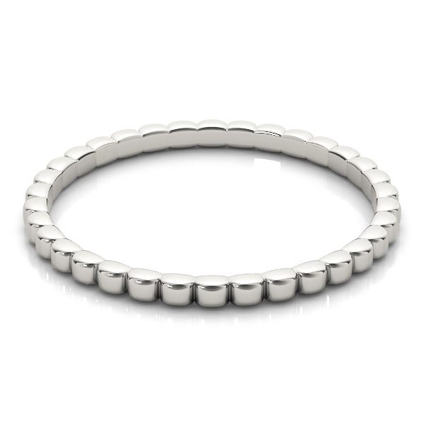 Soho White Gold 14K Beaded Wedding Band 2mm Stackable – Cherry Pick Diamonds Clayton St. Louis MO
