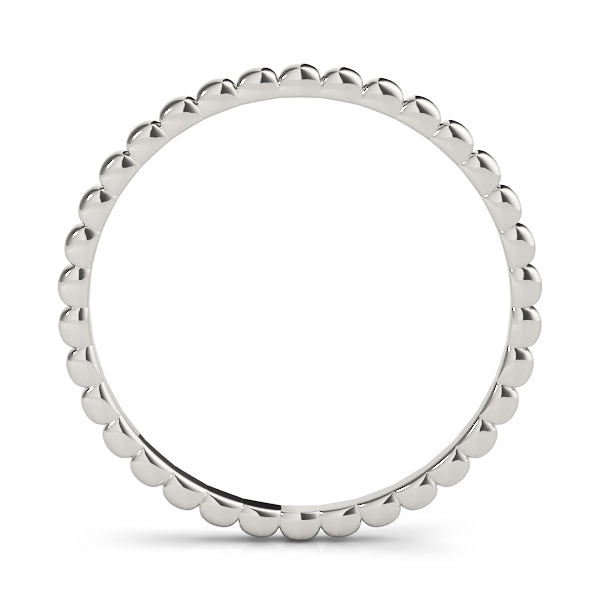 Soho White Gold 14K Beaded Band Side View – Cherry Pick Diamonds St. Louis MO
