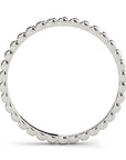 Soho White Gold 14K Beaded Band Side View – Cherry Pick Diamonds St. Louis MO