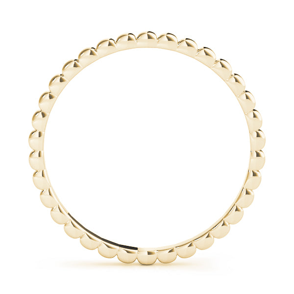 Soho Yellow Gold 14K Beaded Band Side View – Cherry Pick Diamonds St. Louis MO