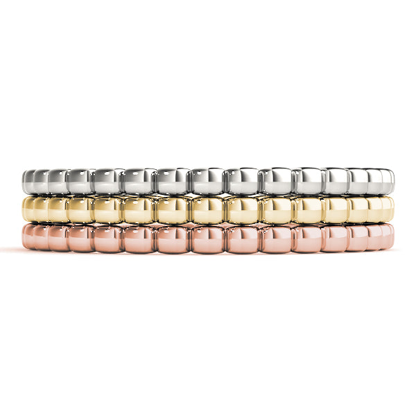 Soho Beaded Band Trio White Yellow Rose Gold Stacked – Cherry Pick Diamonds St. Louis MO