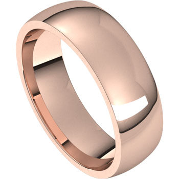 Classico Rose Gold Half Round Comfort Fit Wedding Band Side View – Cherry Pick Diamonds St. Louis MO