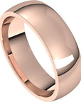 Classico Rose Gold Half Round Comfort Fit Wedding Band Side View – Cherry Pick Diamonds St. Louis MO