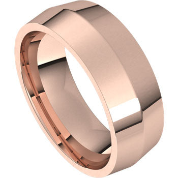 Coltello Rose Gold Knife Edge Comfort Fit Wedding Band Side View – Cherry Pick Diamonds St. Louis MO