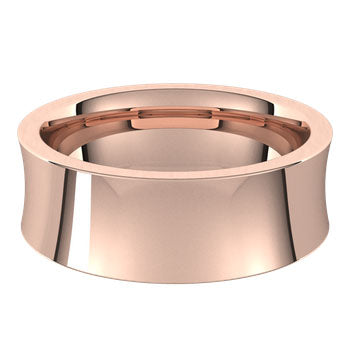 Convo Rose Gold 14K Concave Comfort Fit Men's Wedding Band 7mm – Cherry Pick Diamonds Clayton St. Louis MO