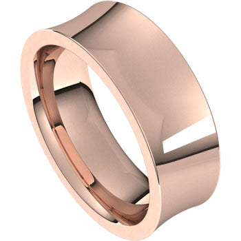 Convo Rose Gold Concave Comfort Fit Wedding Band Side View – Cherry Pick Diamonds St. Louis MO