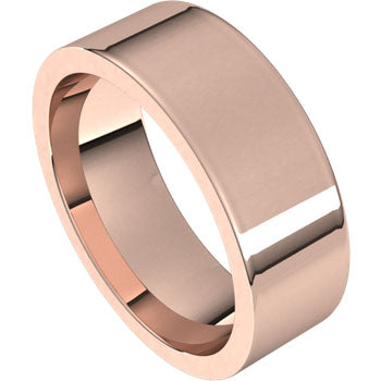 Flato Rose Gold Flat Comfort Fit Wedding Band Side View – Cherry Pick Diamonds St. Louis MO