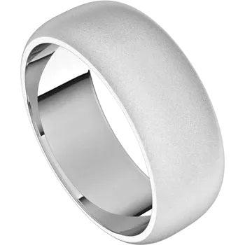 Classico White Gold Wedding Band Bead Blast Matte Finish – Cherry Pick Diamonds Clayton MO
