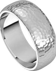 Classico White Gold Wedding Band Hammer Finish – Cherry Pick Diamonds Clayton St. Louis MO