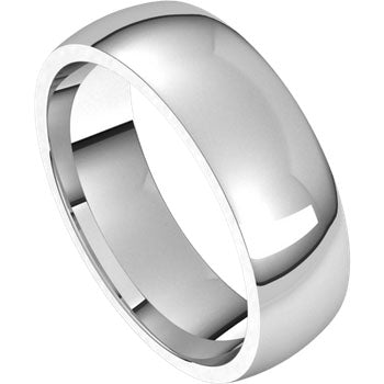 Classico White Gold Half Round Comfort Fit Wedding Band Side View – Cherry Pick Diamonds St. Louis MO