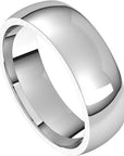 Classico White Gold Half Round Comfort Fit Wedding Band Side View – Cherry Pick Diamonds St. Louis MO
