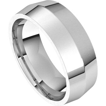 Coltello White Gold Knife Edge Comfort Fit Wedding Band Side View – Cherry Pick Diamonds St. Louis MO