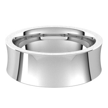 Convo 14K White Gold Concave Comfort Fit Men's Wedding Band 7mm – Cherry Pick Diamonds Clayton St. Louis MO