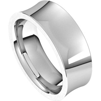 Convo White Gold Concave Comfort Fit Wedding Band Side View – Cherry Pick Diamonds St. Louis MO