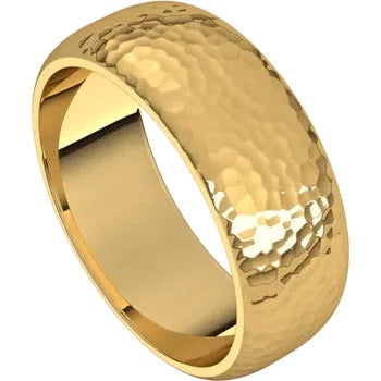 Classico Yellow Gold Wedding Band Hammer Finish – Cherry Pick Diamonds St. Louis MO