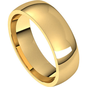 Classico Yellow Gold Half Round Comfort Fit Wedding Band Side View – Cherry Pick Diamonds St. Louis MO