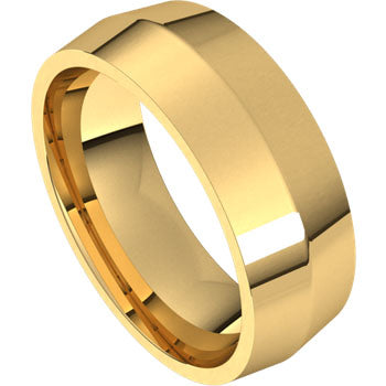 Coltello Yellow Gold Knife Edge Comfort Fit Wedding Band Side View – Cherry Pick Diamonds St. Louis MO