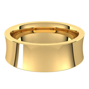 Convo Yellow Gold 14K Concave Comfort Fit Men's Wedding Band 7mm – Cherry Pick Diamonds Clayton St. Louis MO
