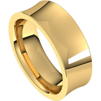 Convo Yellow Gold Concave Comfort Fit Wedding Band Side View – Cherry Pick Diamonds St. Louis MO