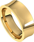 Convo Yellow Gold Concave Comfort Fit Wedding Band Side View – Cherry Pick Diamonds St. Louis MO