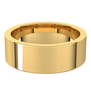 Flato Yellow Gold 14K Flat Comfort Fit Men's Wedding Band 7mm – Cherry Pick Diamonds Clayton St. Louis MO