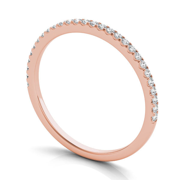 Milano Rose Gold Natural Diamond Band Angle View – Cherry Pick Diamonds St. Louis MO