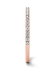 Milano Rose Gold Dainty Pavé Diamond Wedding Band Close-Up – Cherry Pick Diamonds Clayton MO