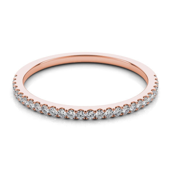 Milano Rose Gold 14K Pavé Natural Diamond Stackable Wedding Band – Cherry Pick Diamonds Clayton St. Louis MO