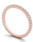 Roma Rose Gold Dainty Pavé Diamond Wedding Band Close-Up – Cherry Pick Diamonds St. Louis MO