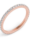 Roma Rose Gold Shared-Prong Diamond Wedding Band Side View – Cherry Pick Diamonds St. Louis MO