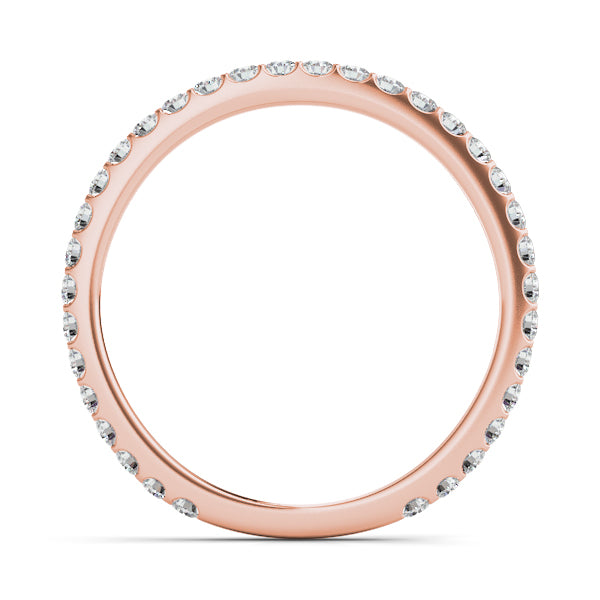 Roma 14K Rose Gold Stackable Pavé Diamond Wedding Band – Cherry Pick Diamonds Clayton MO