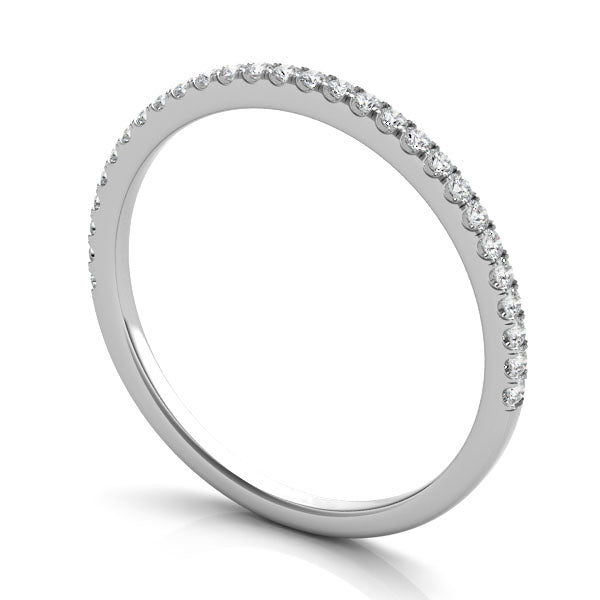 Milano White Gold Natural Diamond Band Angle View – Cherry Pick Diamonds St. Louis MO