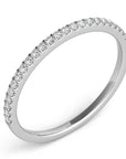 Milano White Gold Slim Natural Diamond Band Side View – Cherry Pick Diamonds St. Louis MO