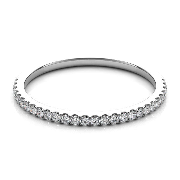 Milano White Gold 14K Pavé Natural Diamond Stackable Wedding Band – Cherry Pick Diamonds Clayton St. Louis MO